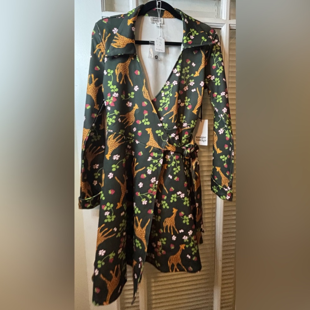 Unique Vintage Floral Wrap Dress